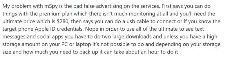 mSpy review on Reddit