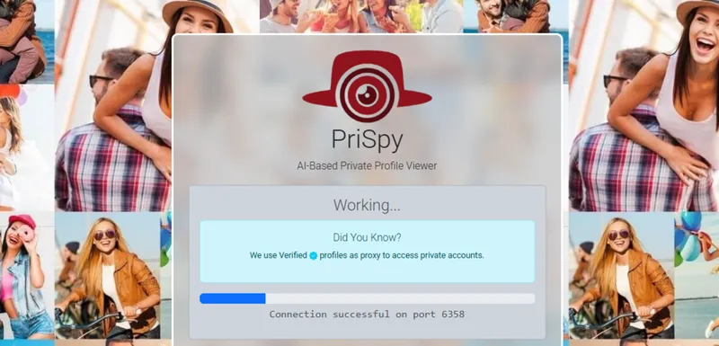 Is InstaSpy legit? A fake-looking "scanning" animation