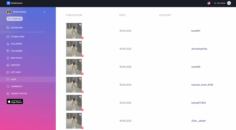 How to use Peekviewer Instagram like viewer: user interface How to use Peekviewer Instagram like viewer: user interface