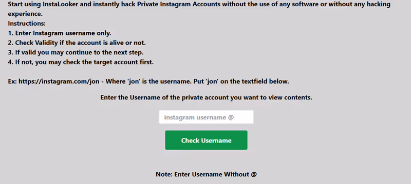 How Instalooker Works Step 1 – by Private Instagram Viewer Free