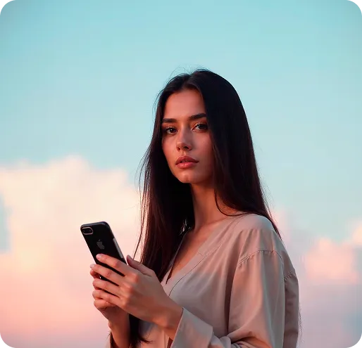 Woman using smartphone